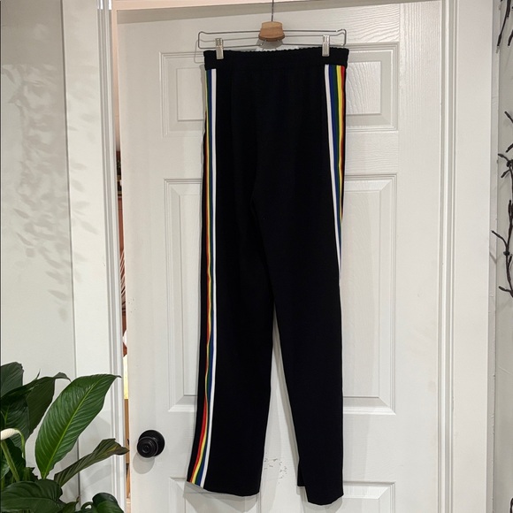 Zara Black Wide Leg Pants with Colorful Stripe - Picture 3 of 4